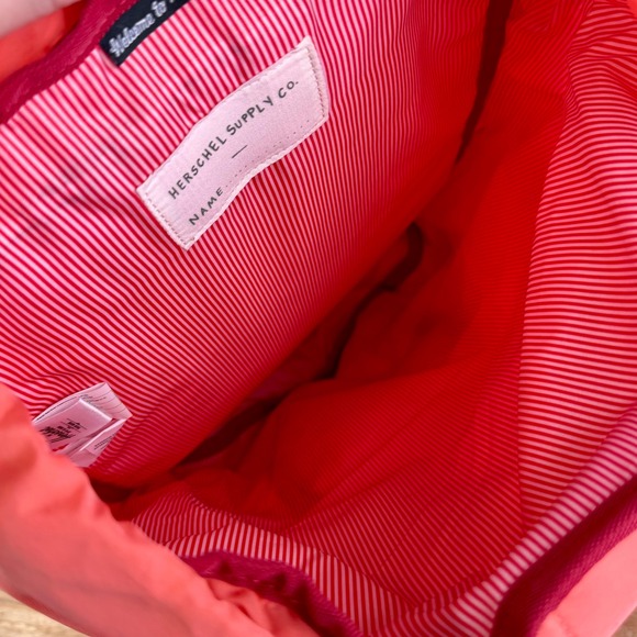 Herschel Supply Co. Backpack Coral Orange Checkerboard Straps Student‎ School - Picture 3 of 8